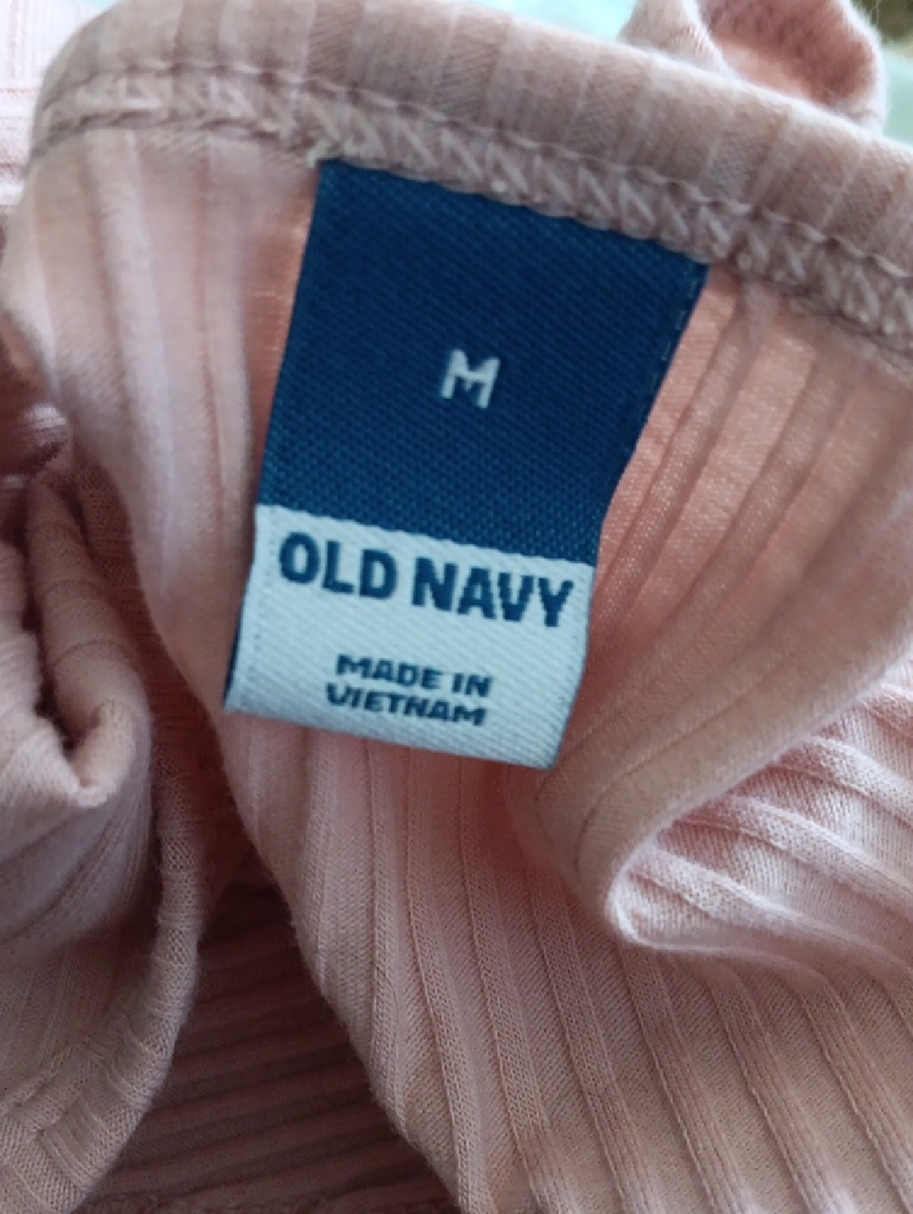 Old Navy Petal Pink Coquette Lace Accent Ribbed V Neck Top M - Picture 6 of 7